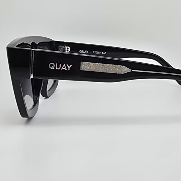 Quay Australia Get In Line Black Frame Green Smoke Gradient Lens Sunglasses 57mm main image 4